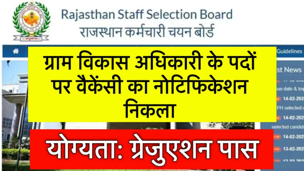 Rsmssb VDO Vacancy 2025 Notification
