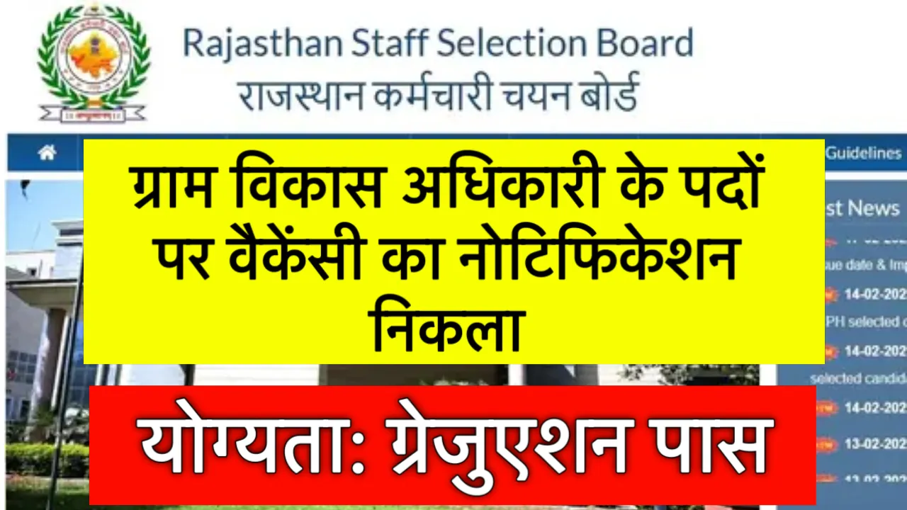 Rsmssb VDO Vacancy 2025 Notification