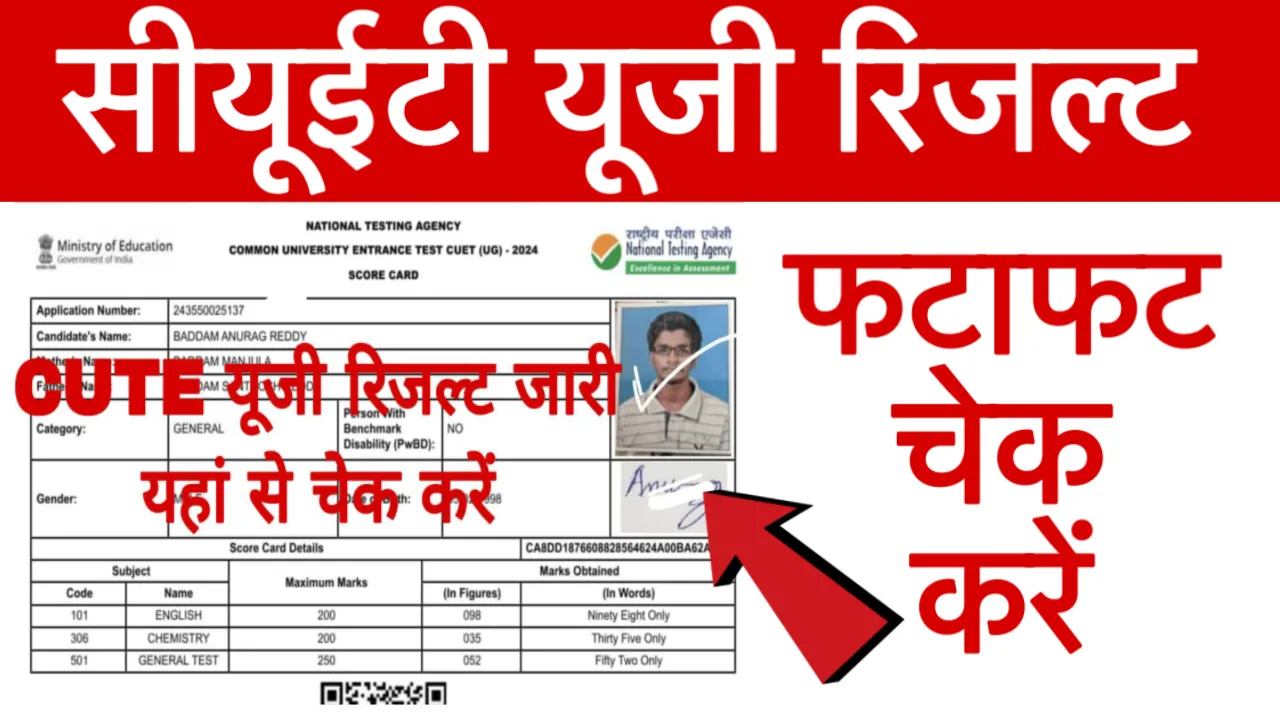 CUET UG Result Out Check