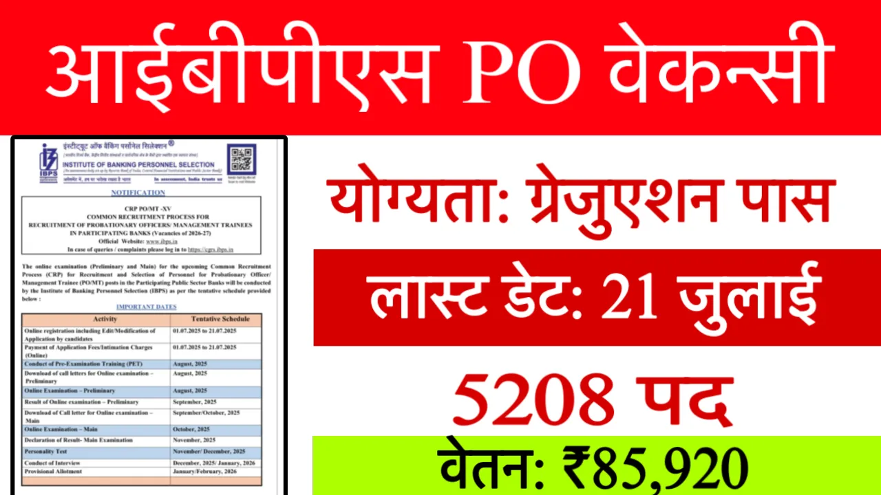 IBPS PO Recruitment 2025