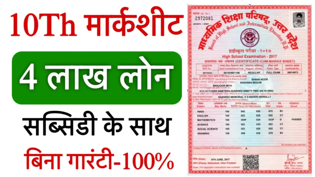 10th Marksheet Loan